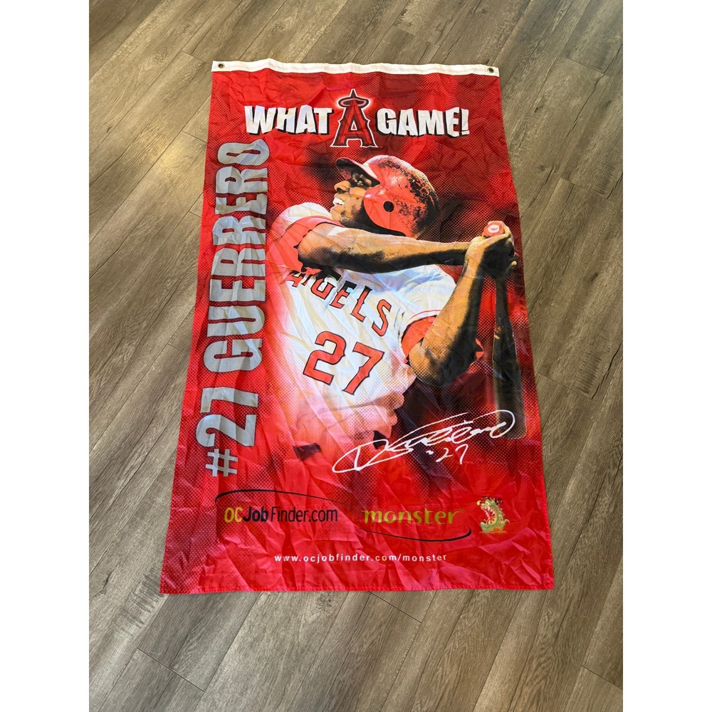 Vladimir Guerrero Los Angeles Angels #27 MLB Baseball Banner Flag 30x60 Red Mesh